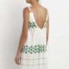 Clothing Greek Archaic Kori | Greek Archaic Kori, Short Arrow Dress With Rope Ties- White/Green