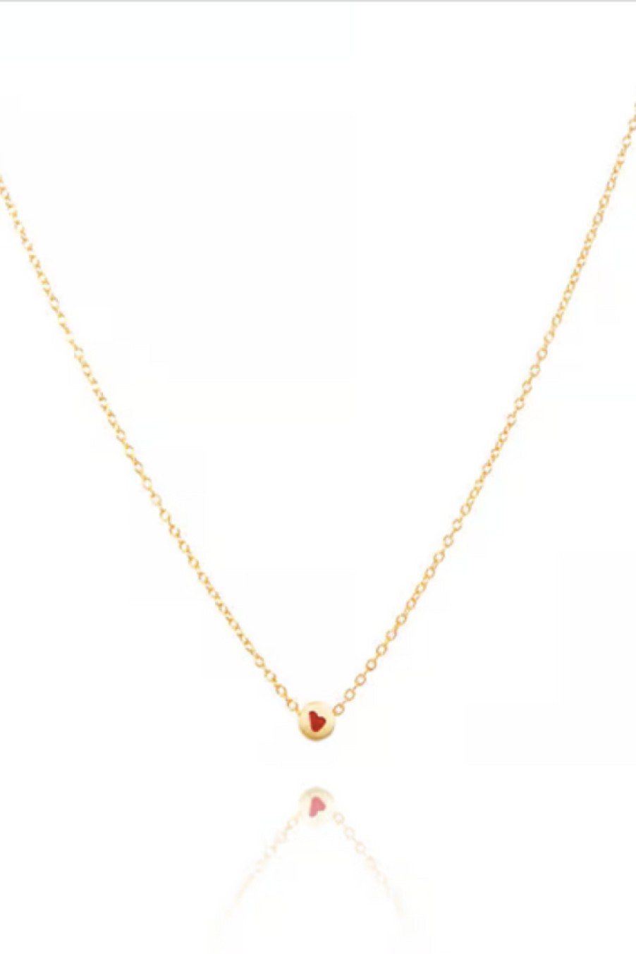 Jewelry The Makery Collection | The Makery, Gold Vermeil Chain Necklace With Red Enamel Heart