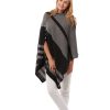 Clothing Snapdragon Designs | Cashmere Button Poncho- Striped