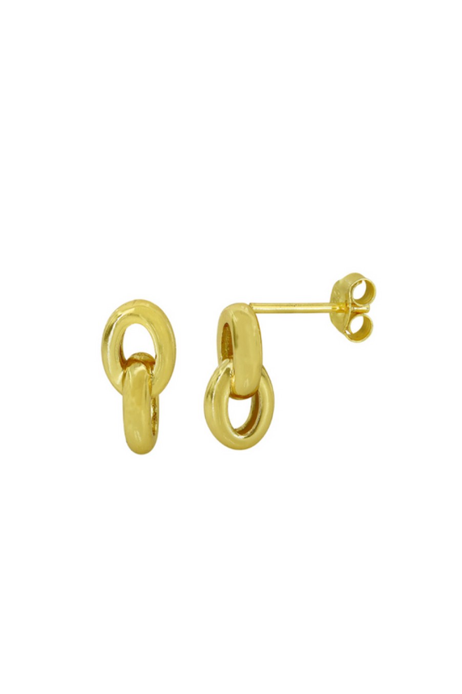 Jewelry Bamiyan | Gold Double Loop Stud Earrings