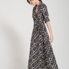 Clothing 0039 Italy | 0039 Italy, Havanna Wrap Dress- Black Abstract Print