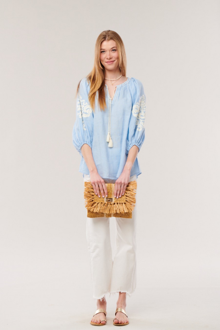 Clothing Benaras | Benaras, Aztec Tahiti Top- Light Blue