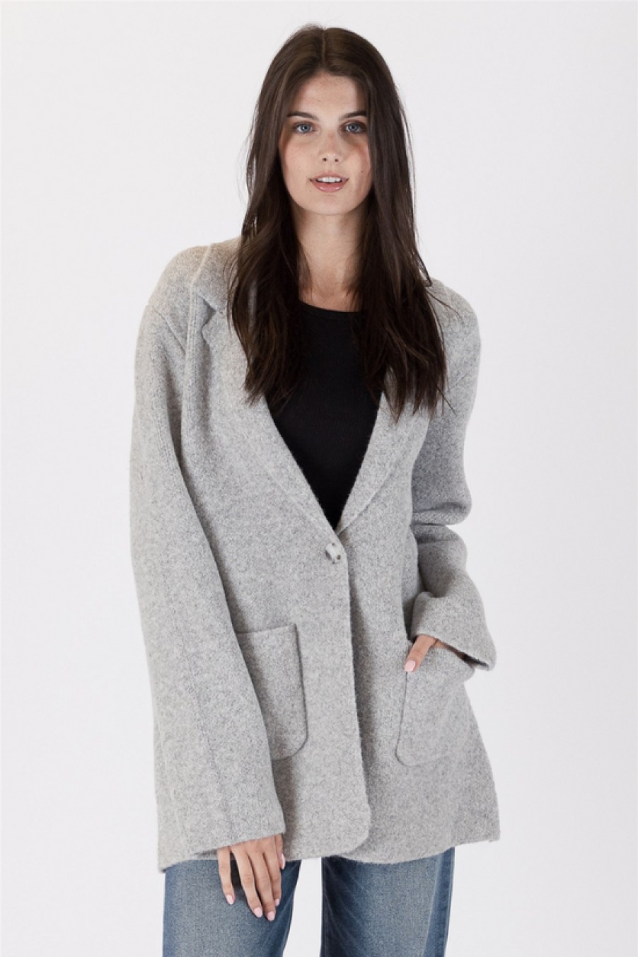 Clothing Lyla+Luxe | Lyla+Luxe, Genie Oversized Blazer- Light Grey