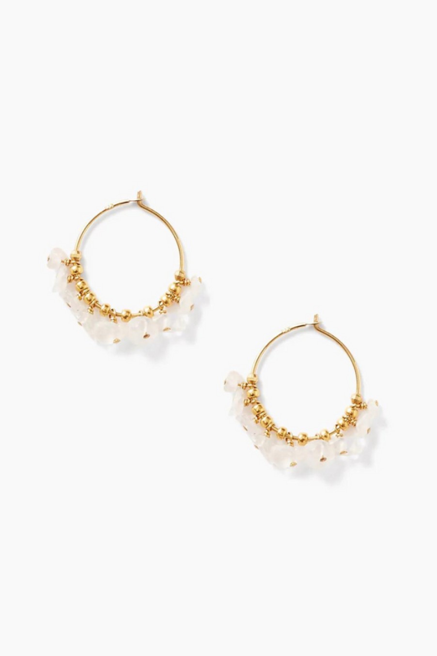 Jewelry Chan Luu | Chan Luu, Moonstone & Gold Heishi Hoops