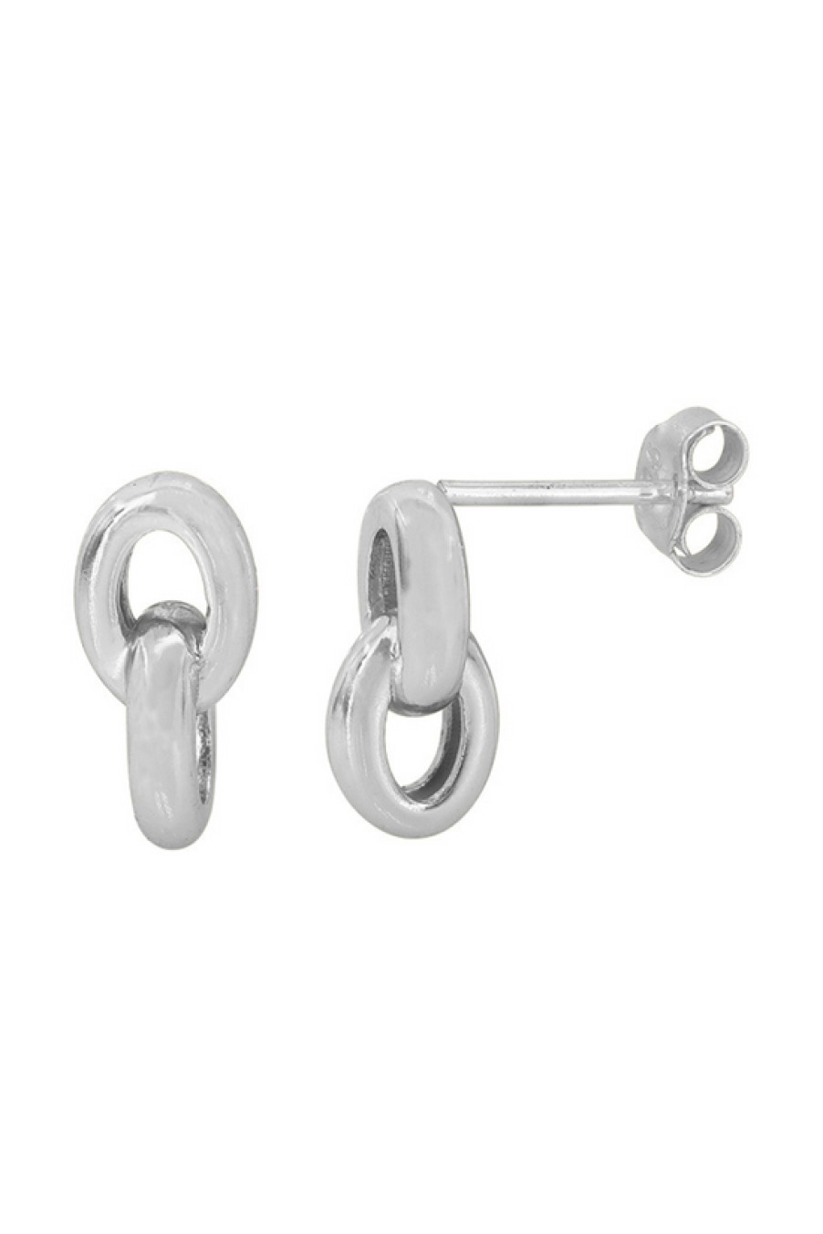 Jewelry Bamiyan | Silver Double Loop Stud Earrings