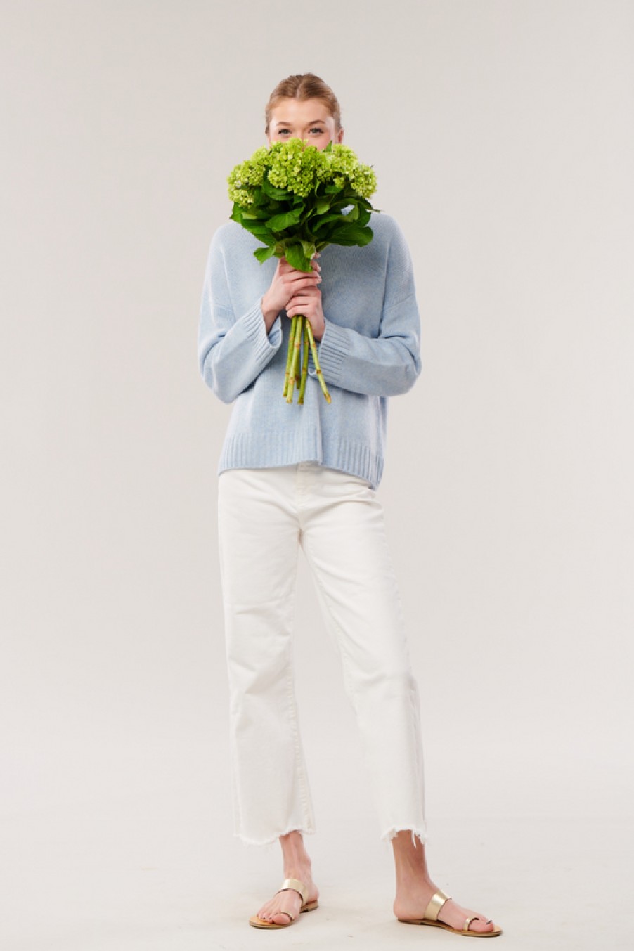 Clothing Snapdragon Designs | Cashmere T-Neck Sweater- Denim