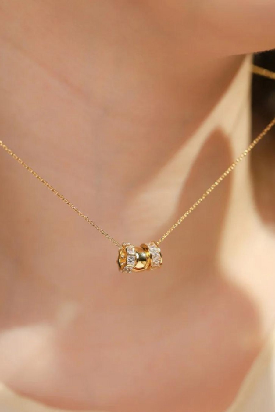 Jewelry TAI | Tai, Necklace With Cubic Zirconia Rondelle Charms