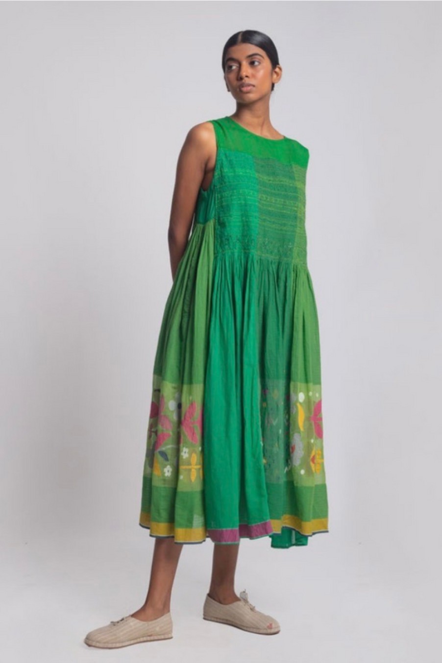 Clothing Injiri | Injiri, Rasa Sleeveless Green Dress