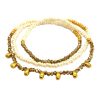 Jewelry The Makery Collection | The Makery, Beaded Triple Wrap Bracelet In Mottled Gold- Pearl And Gold Drops