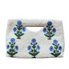 Accessories Tiana | Tiana, Beaded Cut Out Handle Bag- Ivory/Periwinkle/Green