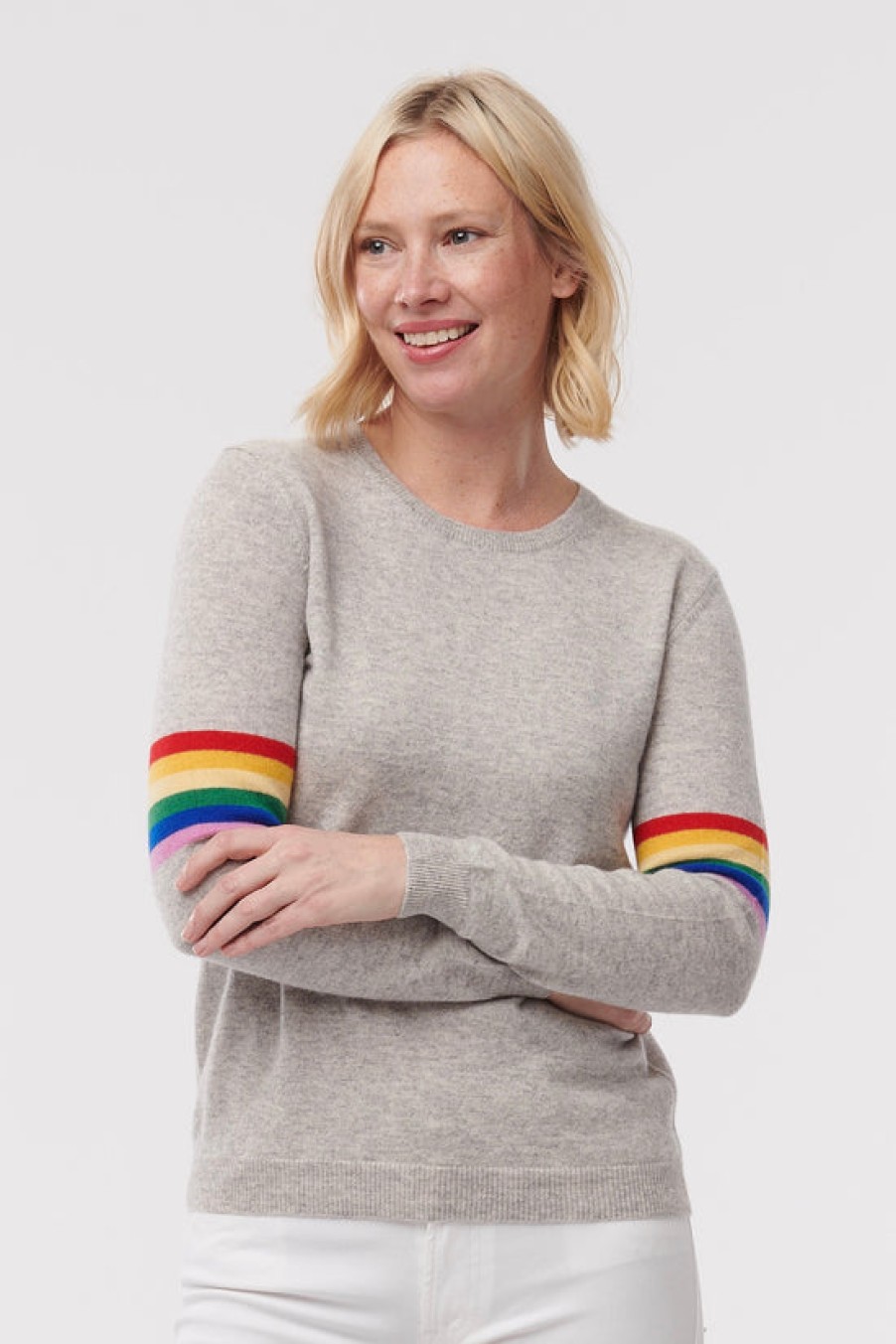 Clothing Snapdragon Designs | Cashmere Rainbow Stripe Sweater