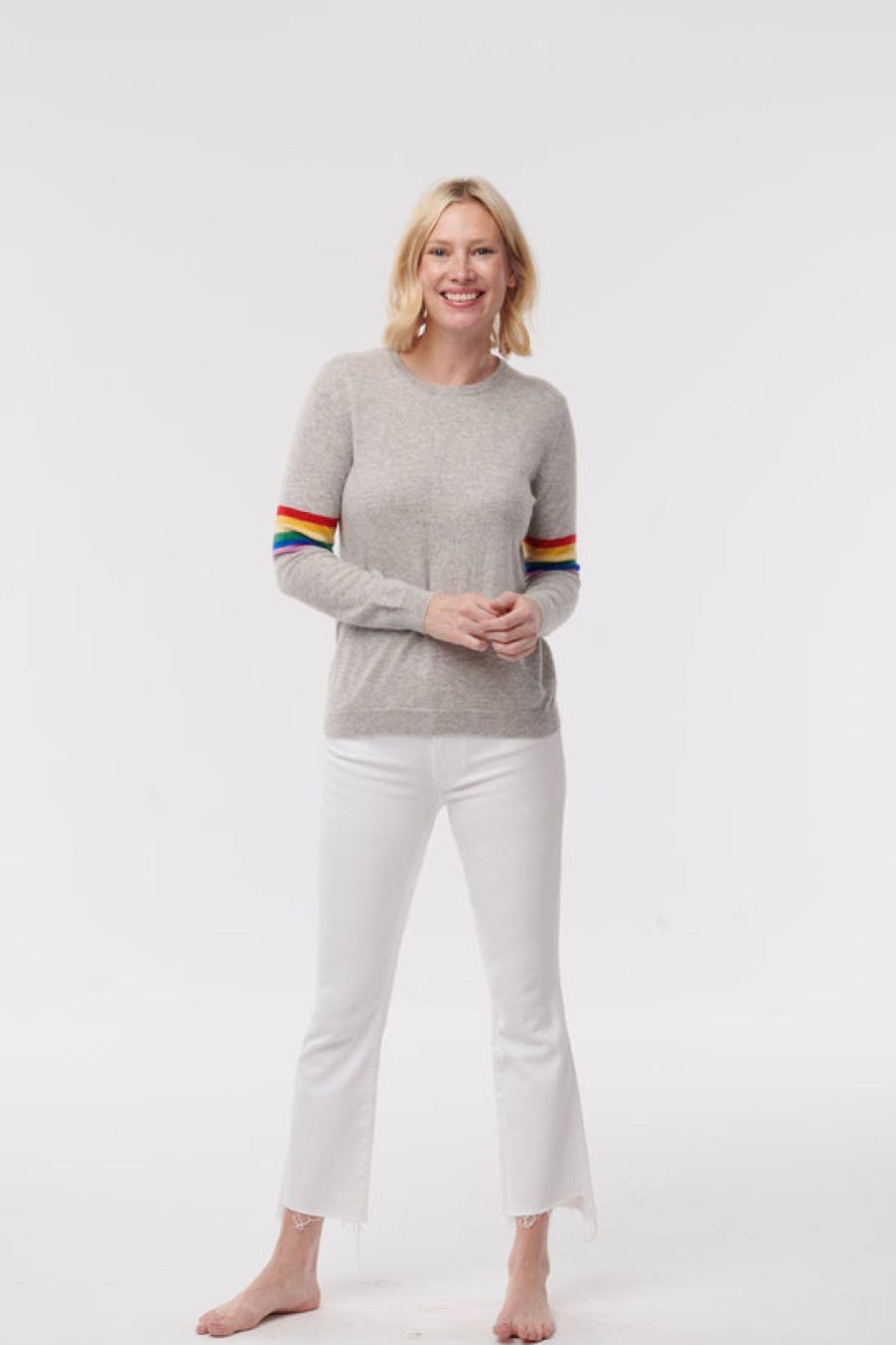 Clothing Snapdragon Designs | Cashmere Rainbow Stripe Sweater