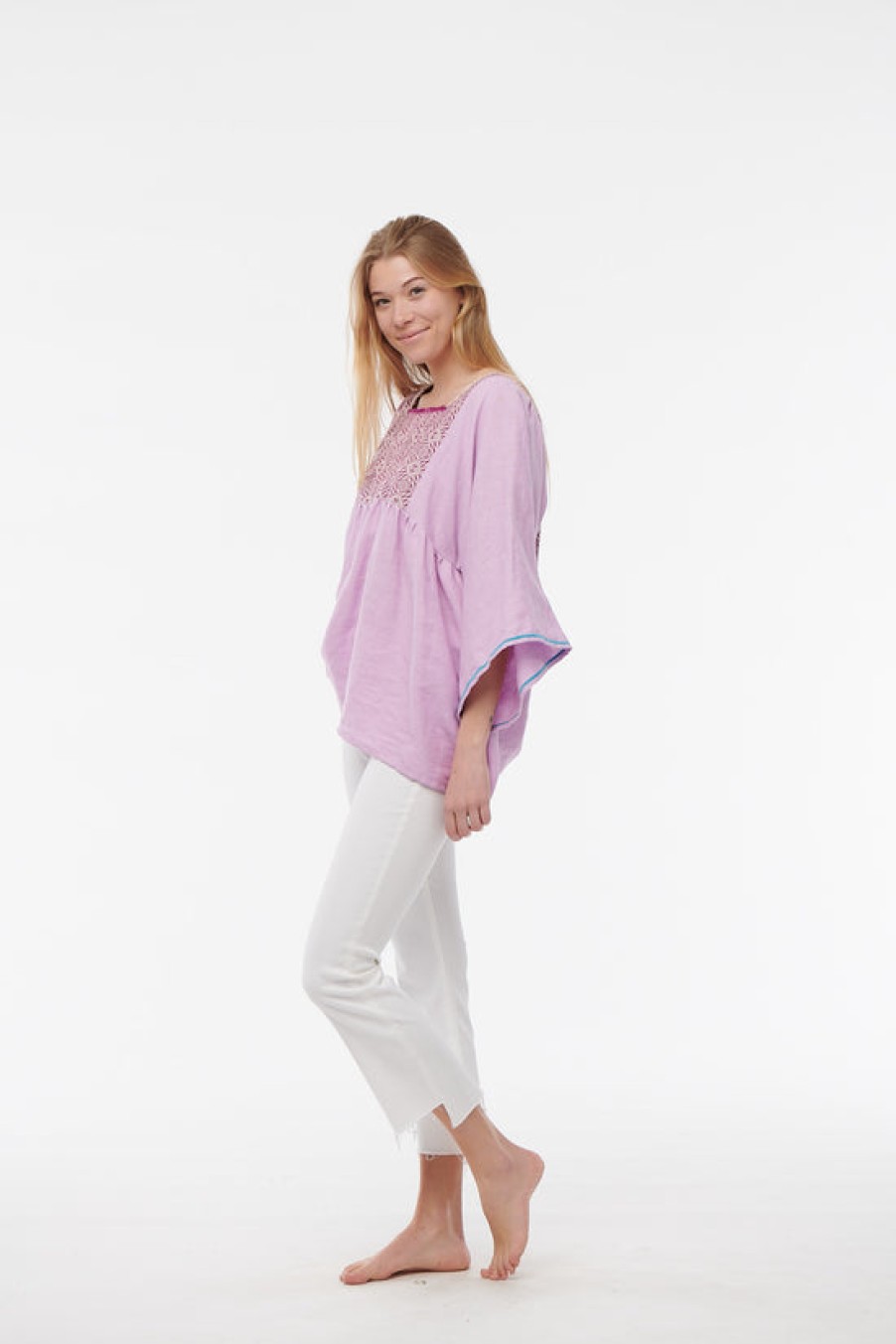 Clothing Nina Leuca | Nina Leuca, Pink Linen Top