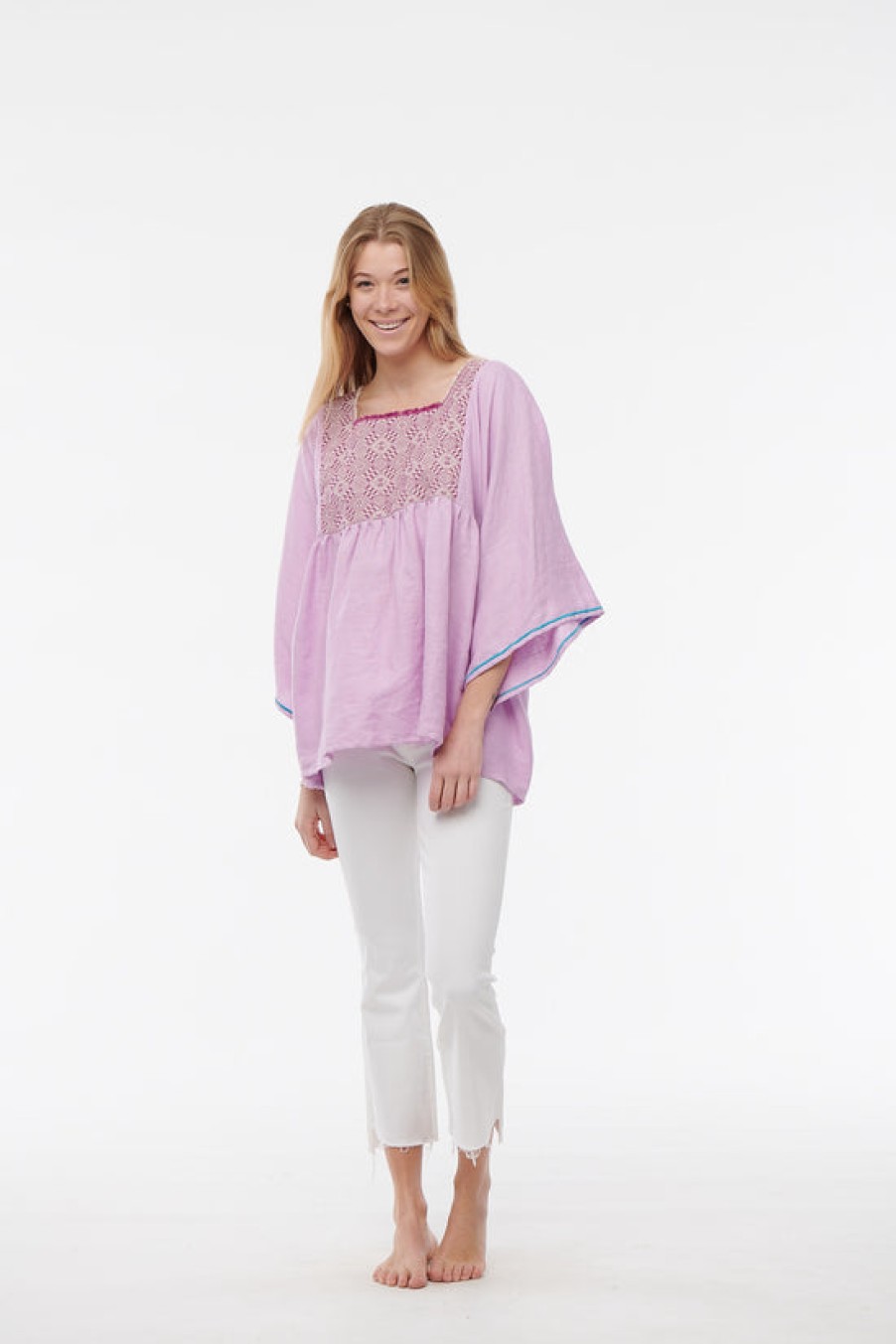 Clothing Nina Leuca | Nina Leuca, Pink Linen Top