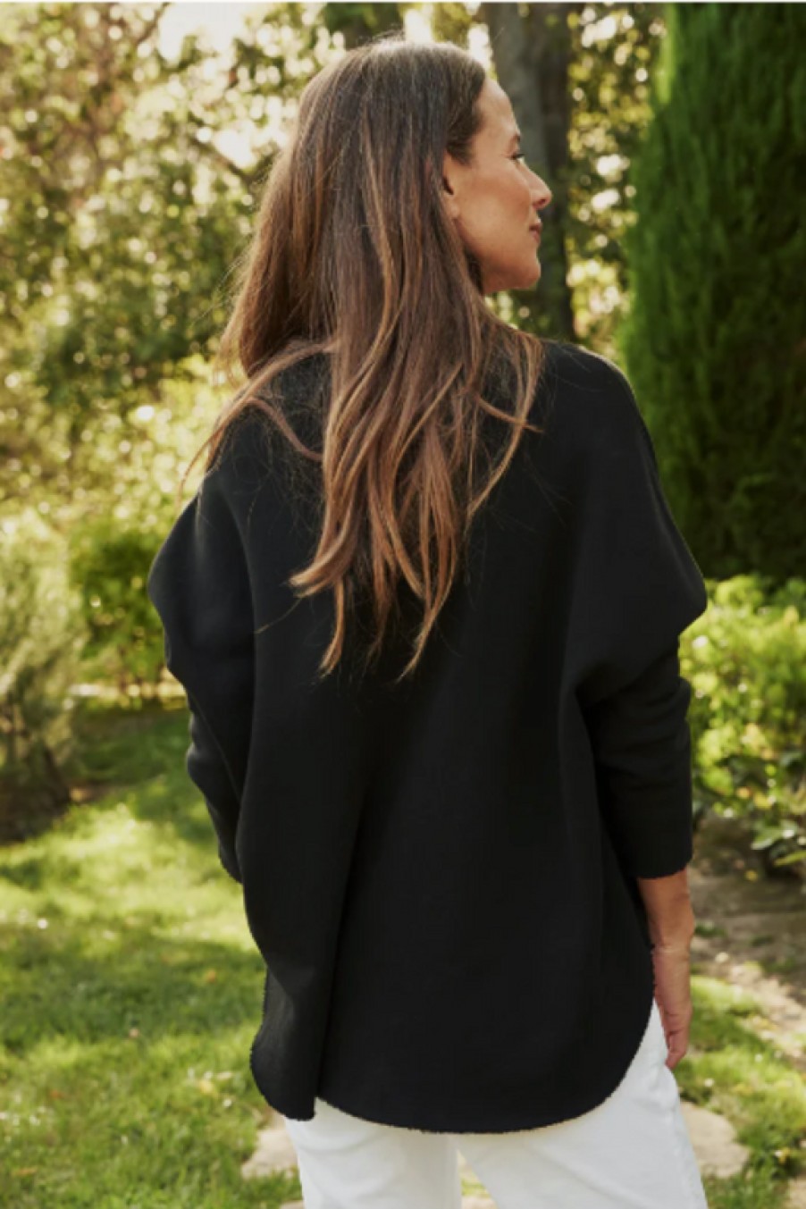 Clothing Frank u0026 Eileen | Frank & Eileen, Anna Long Sleeve Capelet- Black