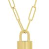 Jewelry TAI | Tai, Gold Thick Long Link Chain Necklace With Lock