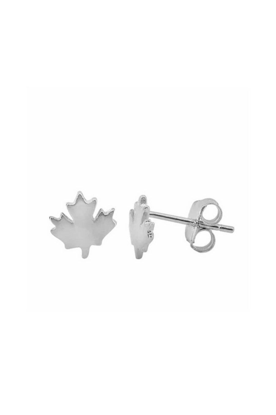 Jewelry Bamiyan | Silver Maple Leaf Stud Earrings