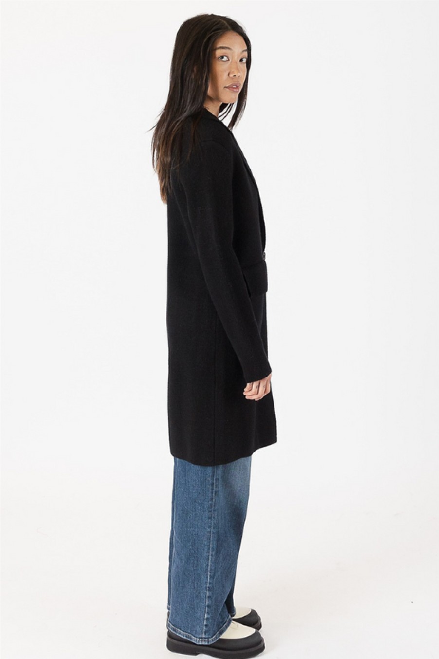 Clothing Lyla+Luxe | Lyla+Luxe, Fiona Fitted Knit Coat- Black