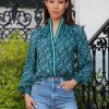 Clothing Rungolee | Rungolee, Brooklyn Full Sleeve Blouse- Jade Jaipur Floral