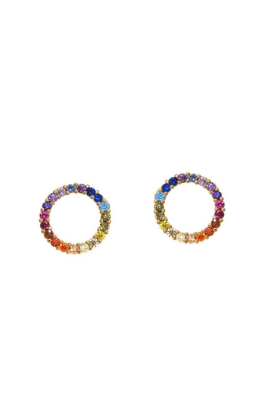 Jewelry TAI | Tai, Rainbow Open Circle Stud Earrings