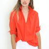 Clothing A Shirt Thing | A Shirt Thing, Penelope Ruffle Shirt- Mandarin