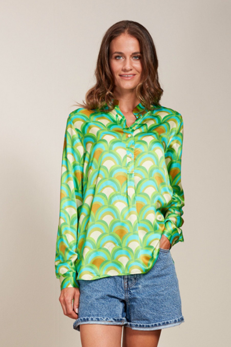 Clothing 0039 Italy | 0039 Italy, Janice- Green Silk Blouse