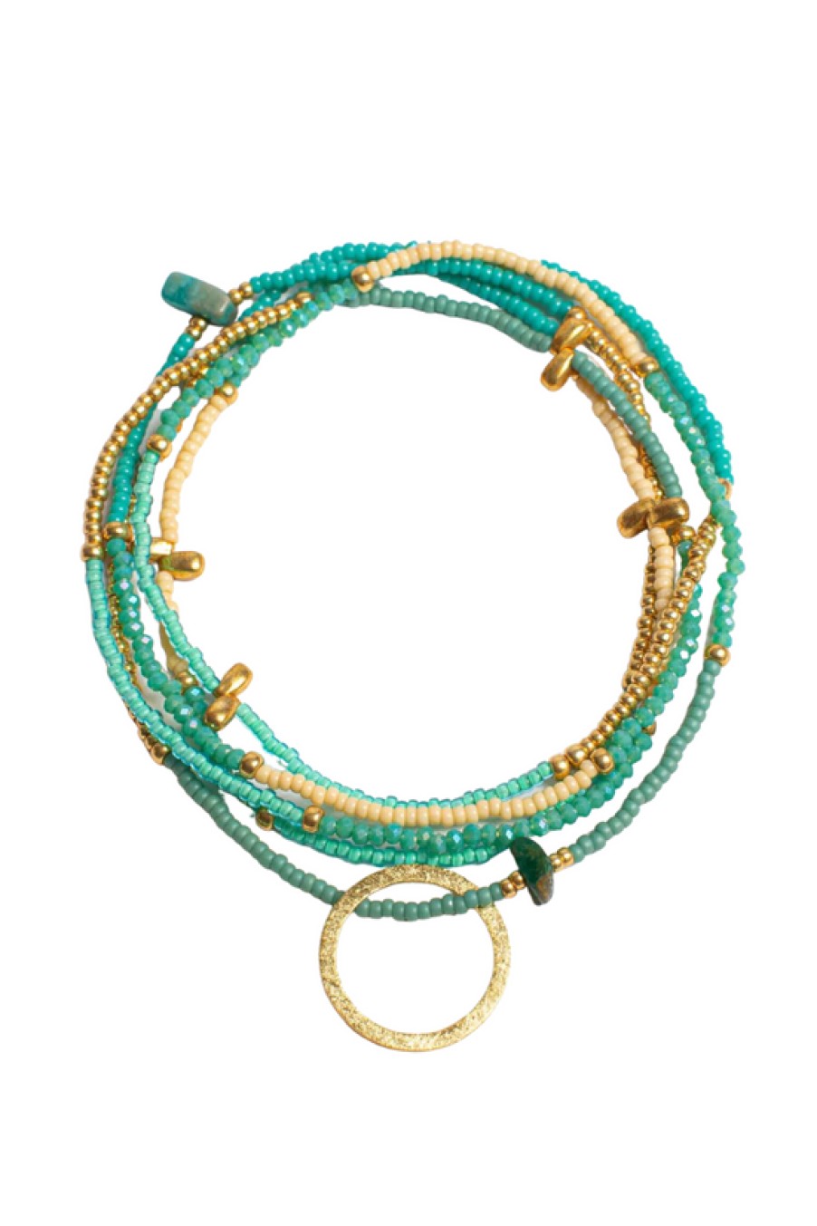 Jewelry The Makery Collection | The Makery, Handmade Beaded Heartstring Necklace- Turquoise & Aqua