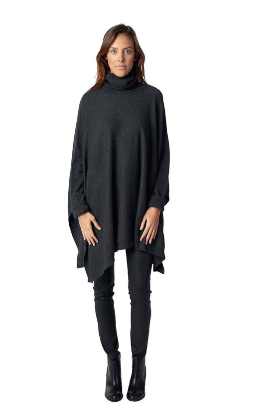 Clothing Snapdragon Designs | Cashmere T-Neck Swing Poncho