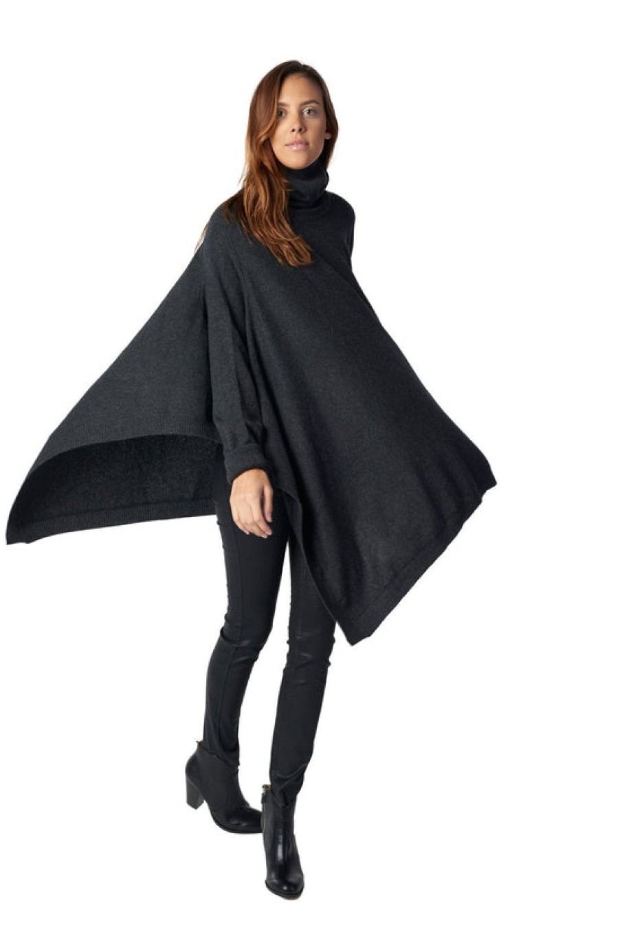 Clothing Snapdragon Designs | Cashmere T-Neck Swing Poncho