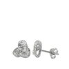 Jewelry Bamiyan | Silver Cubic Zirconia Love Knot Earrings