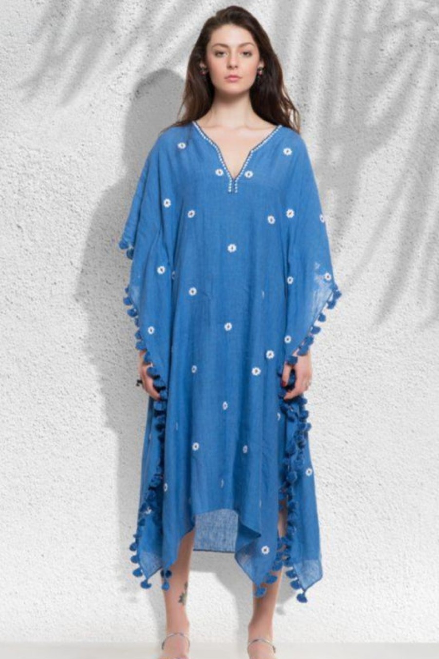 Clothing Benaras | Benaras, Natura Freedom Caftan Serena Blue