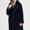 Clothing Adroit | Adroit, Polly Faux Fur Coat- Midnight Blue