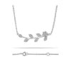 Jewelry Bamiyan | Silver Cubic Zirconia Leaf Necklace