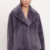 Clothing Velvet | Velvet, Racquel Lux Fur Jacket- Shadow