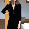 Clothing Emerson Fry | Emerson Fry, Velvet Shirtdress- Black Silk Velvet