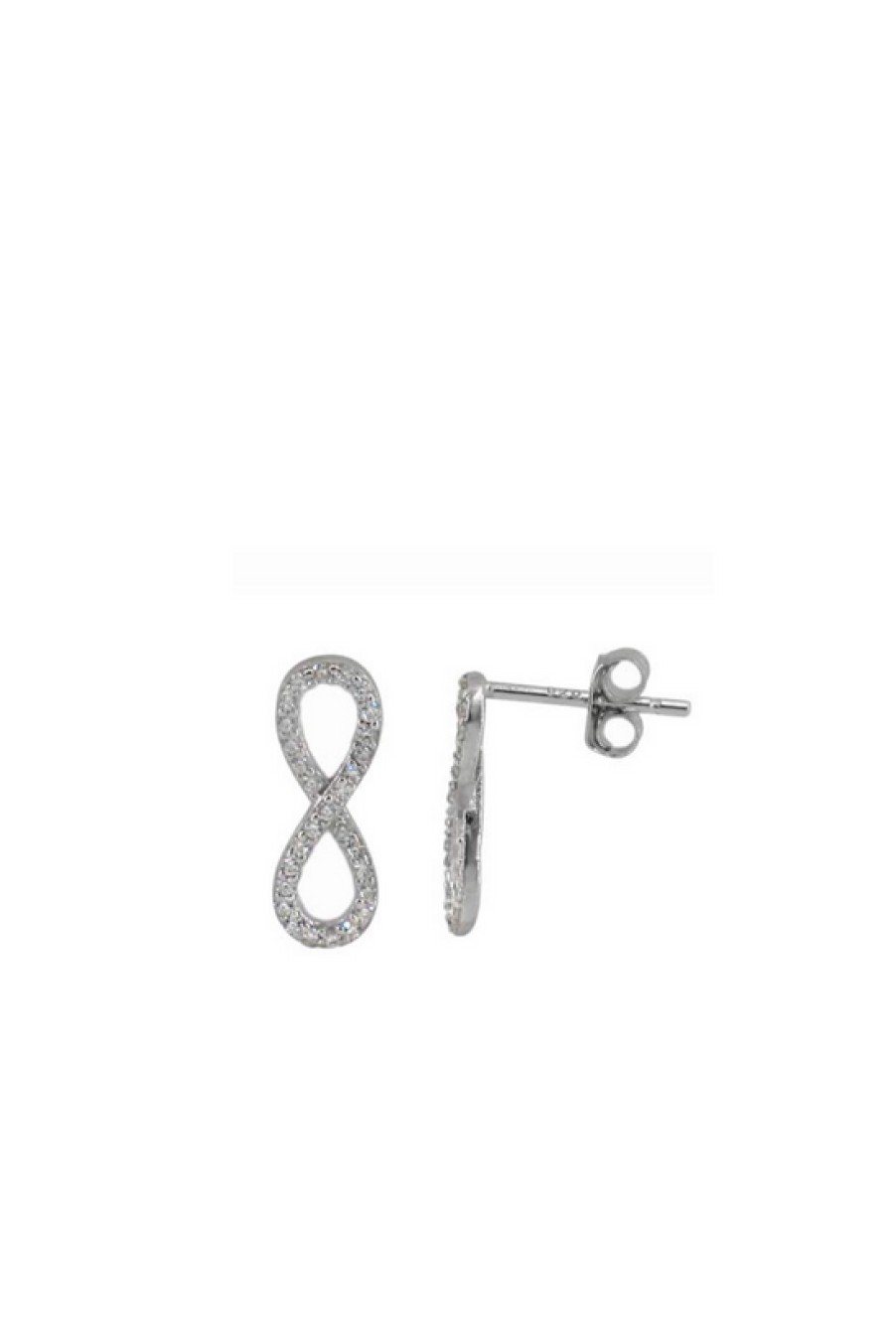 Jewelry Bamiyan | Silver Infinity Stud Earrings