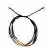 Jewelry TAI | Tai, Black Spinnel Multi Stand Bracelet With Brass Centre