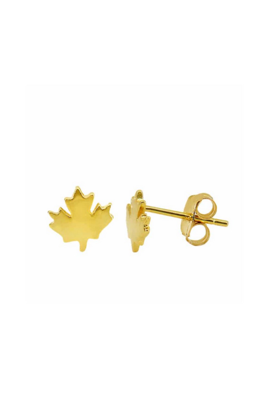 Jewelry Bamiyan | Gold Maple Leaf Stud Earrings