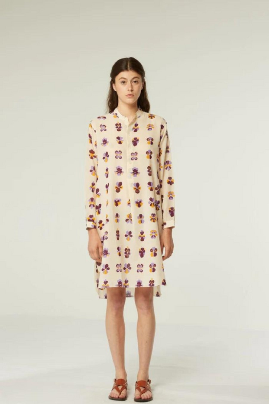 Clothing Moismont | Moismont, Martine Tunic- Flowers Viola Natural