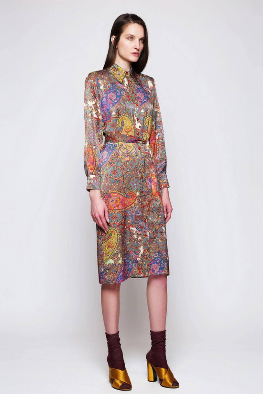 Clothing Mirto | Mirto, Paisley Print Shirt Dress