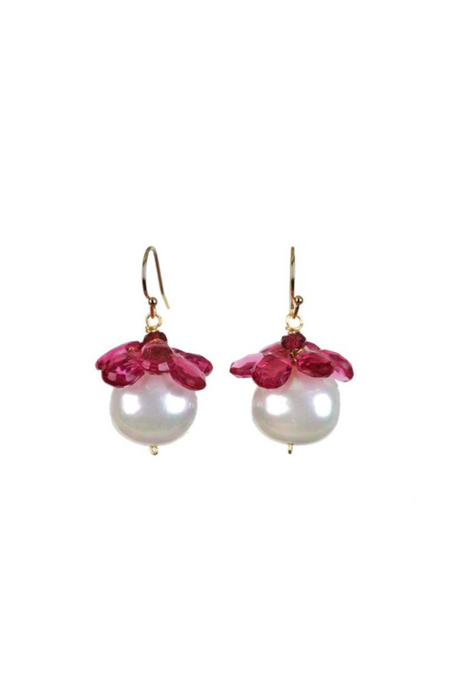 Jewelry Sissy Yates Deigns | Sissy Yates Designs, Delray Pearl Earrings- Dark Pink Topaz