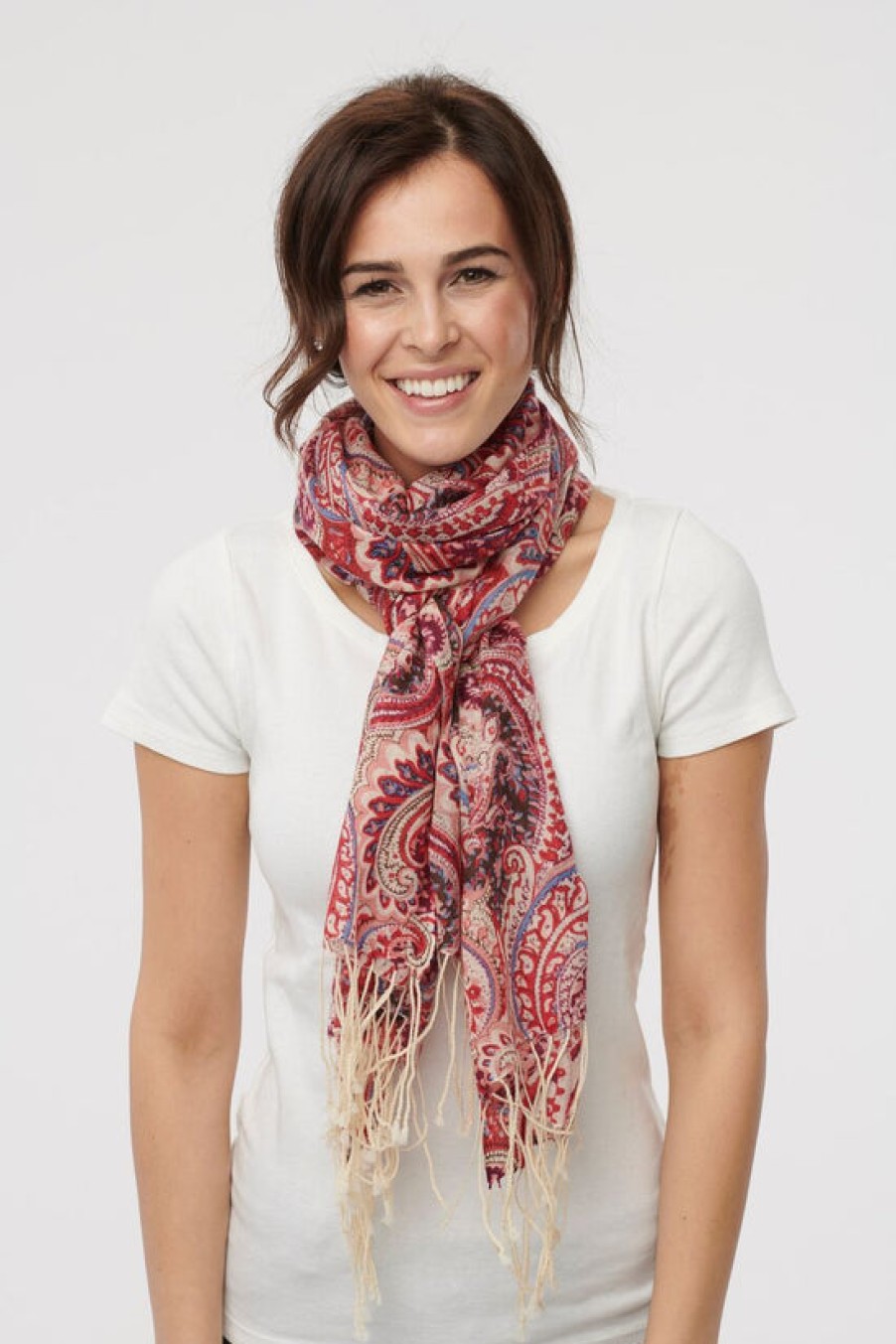 Accessories Snapdragon Designs | Paisley Pink Scarf