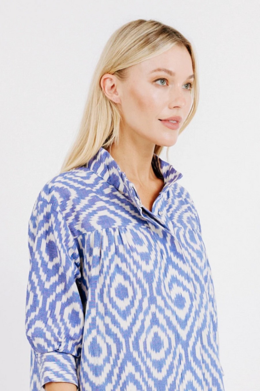 Clothing Mirth | Mirth, Marfa Camp Dress- Azure Ikat