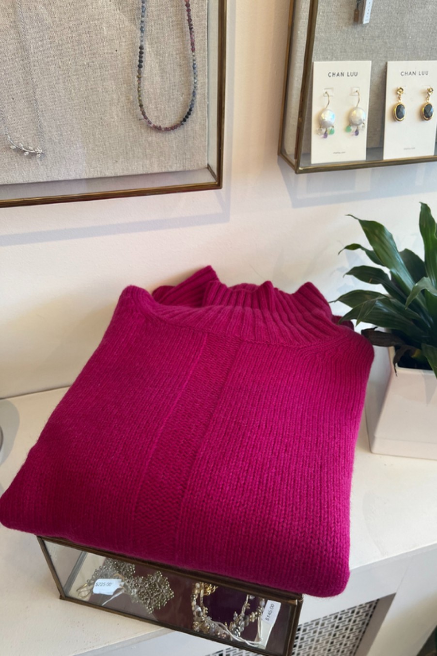 Clothing Snapdragon Designs | Cashmere T-Neck Sweater- Boysenberry