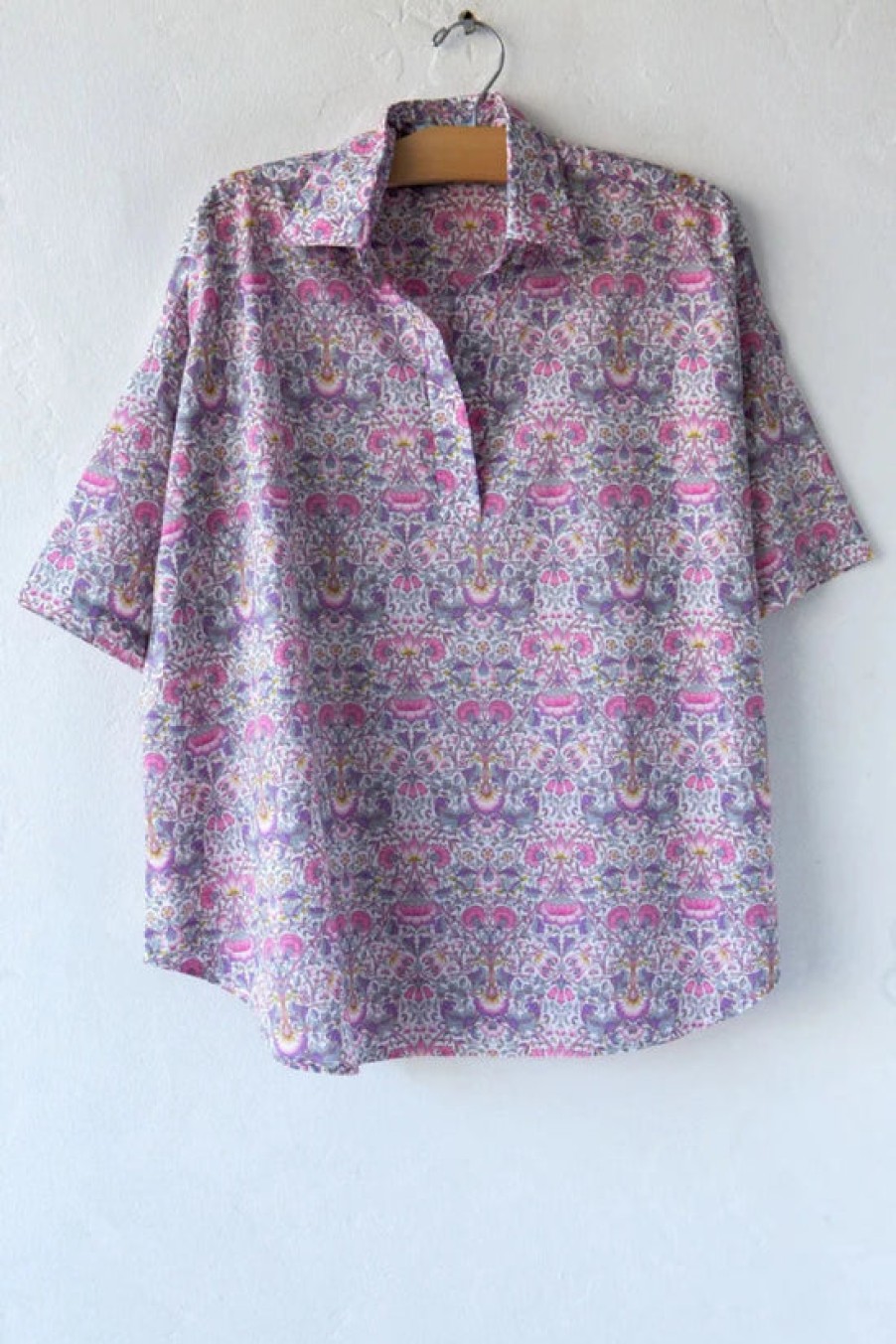 Clothing Lost u0026 Found | Lost & Found, Short Sleeve Boxy Blouse- Purple