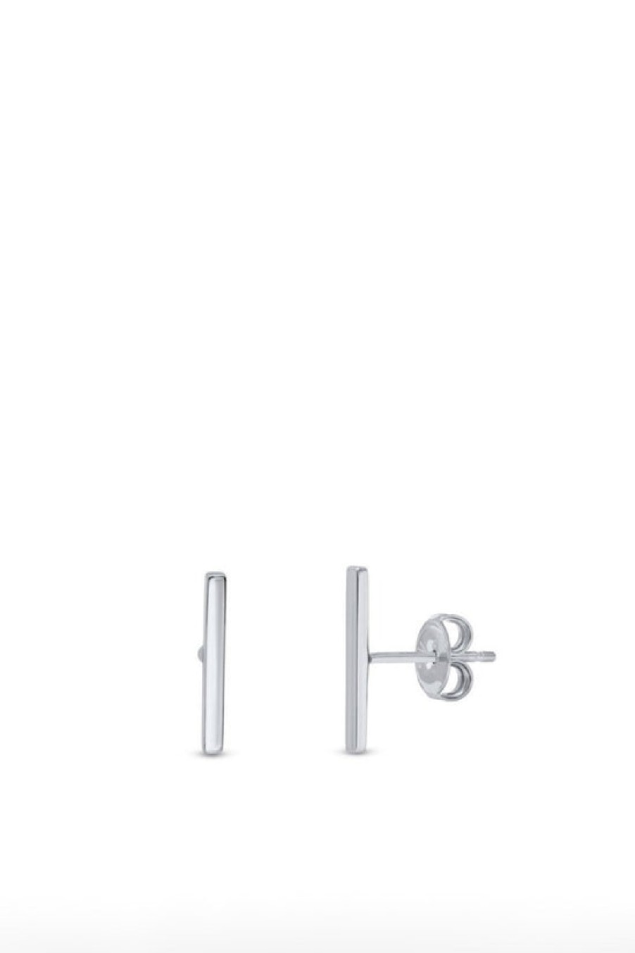 Jewelry Bamiyan | Silver Bar Stud Earrings