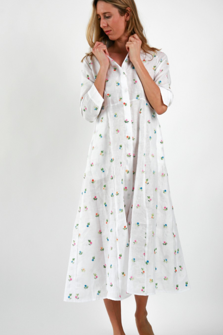 Clothing Delfina | Delfina, Livia Long Linen Dress-Spring