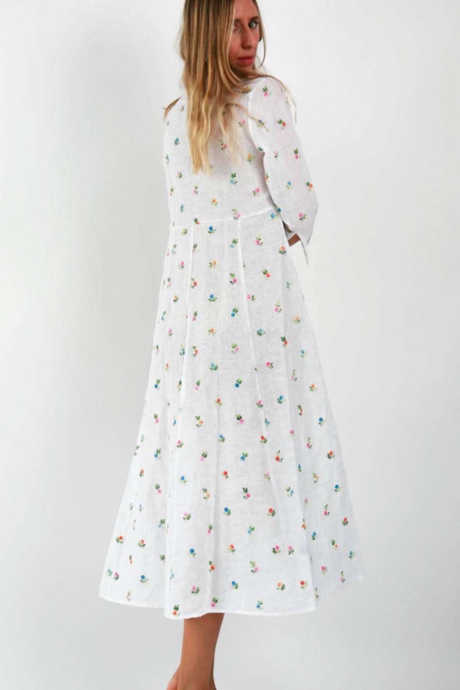 Clothing Delfina | Delfina, Livia Long Linen Dress-Spring