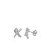 Jewelry Bamiyan | Silver Stud X X Earrings With Faceted Stone