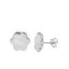 Jewelry Bamiyan | Silver Flat Flower Stud Earrings